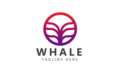 Logotipo de ballena. Plantilla creativa de diseño de logotipo de ballena