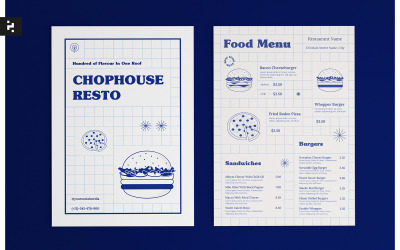 Modèle de menu minimal de restauration rapide