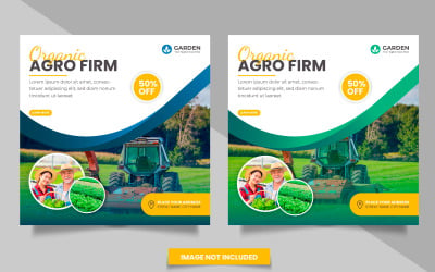 Servizi agricoli e agricoli post sui social media e progettazione di banner sui social media