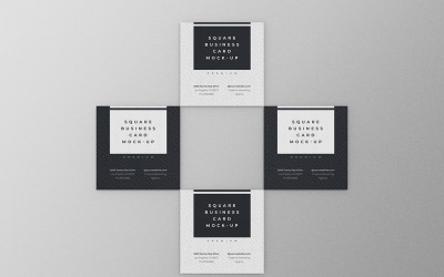 Square Business Card Mockup PSD Template Vol 38