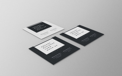 Square Business Card Mockup PSD Template Vol 39