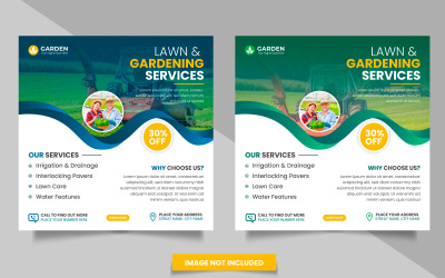 Vector servizi agricoli e agricoli post sui social media e banner sui social media per il giardinaggio