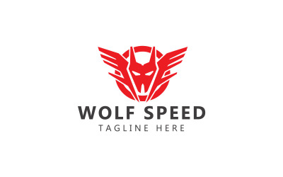 Wolf-Flügel-Logo und Wolf-Speed-Logo-Vorlage