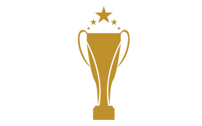 Goldene Trophäenpokale und Auszeichnungslogo 10