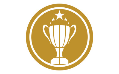 Goldene Trophäenpokale und Auszeichnungslogo 14