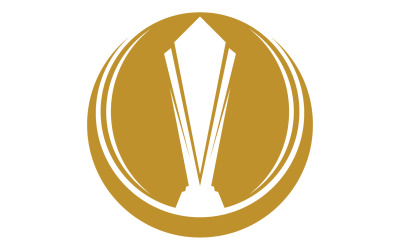 Goldene Trophäenpokale und Auszeichnungslogo 22