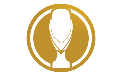 Goldene Trophäenpokale und Auszeichnungslogo 25
