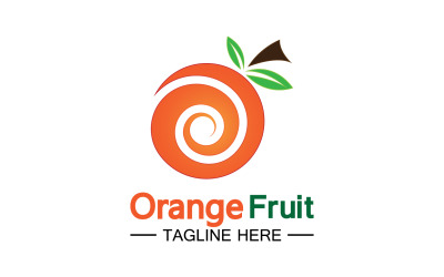 Logo di simbolo fresco di frutta arancione 14