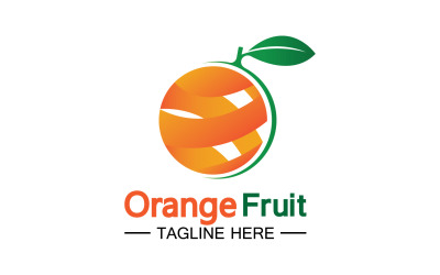 Logo di simbolo fresco di frutta arancione 17