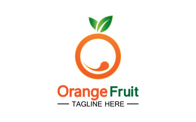 Logo di simbolo fresco di frutta arancione 30