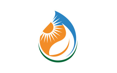 Logotipo de energía de la naturaleza de la gota y la hoja de agua 10