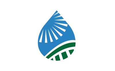 Logotipo de energía de la naturaleza de la gota y la hoja de agua 16