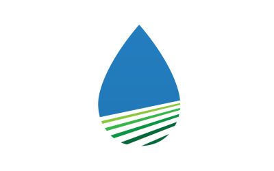 Logotipo de energía de la naturaleza de la gota y la hoja de agua 17