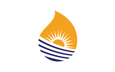 Logotipo de energía de la naturaleza de la gota y la hoja de agua 18