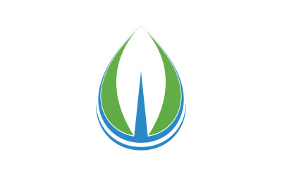 Water Drop And Leaf Nature Energy Logo 6