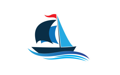 Logo de silhouette de navire linéaire de croisière océanique Vector 21