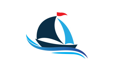 Logo de silhouette de navire linéaire Ocean Cruise Vector 13