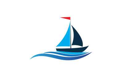 Logo siluety lineární lodi Ocean Cruise Vector 16