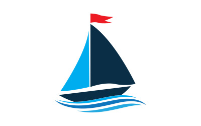 Logo siluety lineární lodi Ocean Cruise Vector 1