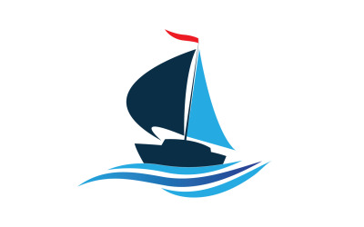 Ocean Cruise linear Ship Silhouette logo Vector 3