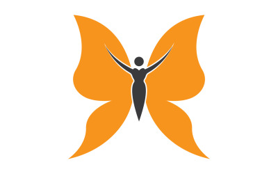 Beauty Flying Women Vintage Butterfly Logo 1