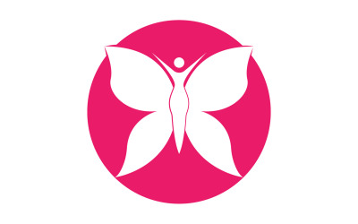 Beauty Flying Women Vintage Butterfly Logo 24