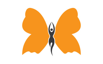 Beauty Flying Women Vintage Butterfly Logo 3