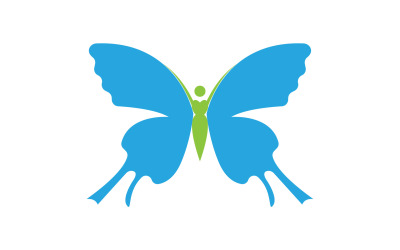 Belleza Mujeres voladoras Logotipo de mariposa vintage 13