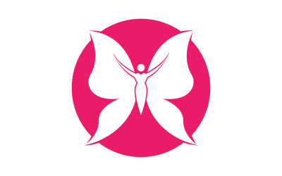 Belleza Mujeres Voladoras Vintage Mariposa Logo 17