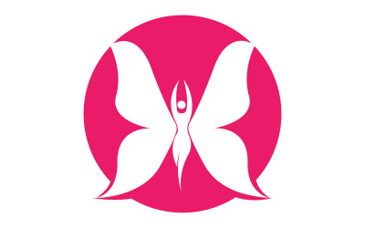 Belleza Mujeres Voladoras Vintage Mariposa Logo 22