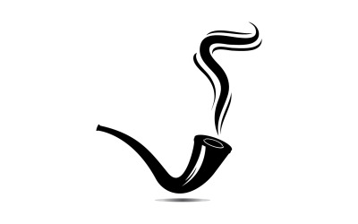 Design de ilustração vetorial de ícone de logotipo para fumar cachimbo 1