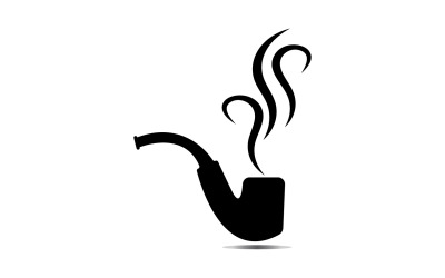Fumar pipa Logo icono Vector ilustración diseño 2