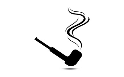 Fumar pipa Logo icono Vector ilustración diseño 7