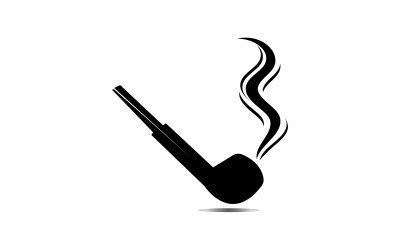 Fumar pipa Logo icono Vector ilustración diseño 8