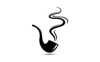Pipe Smoking Logo Ikon Vektor Illustration Design 3