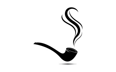Boru Sigara Logo Simge Vektör Çizim Tasarım 23