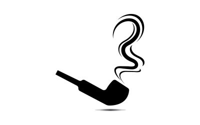 Fumar pipa Logo icono Vector ilustración diseño 21