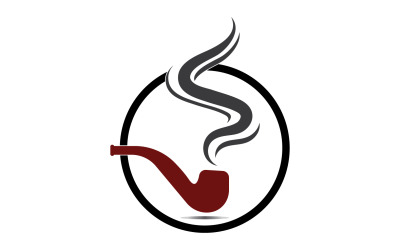 Pipe Smoking Logo Ikon Vektor Illustration Design 34