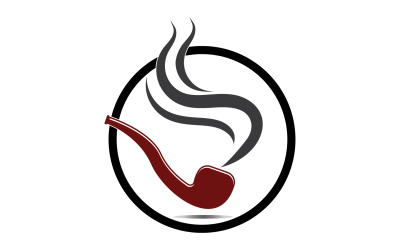 Progettazione dell&amp;#39;illustrazione vettoriale dell&amp;#39;icona del logo del fumo della pipa 37