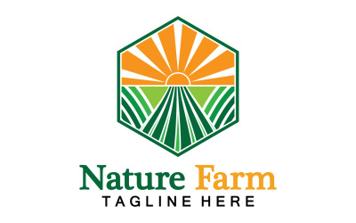 Doğa Çiftliği Ve Tarım Vektör Logosu Çizim Tasarımı V6