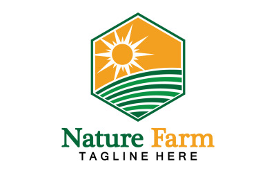 Farma przyrody i rolnictwo wektor Logo ilustracja projekt V1