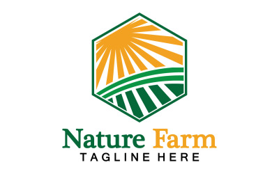 Natura Farma i rolnictwo Vector Logo Ilustracja Projekt V5