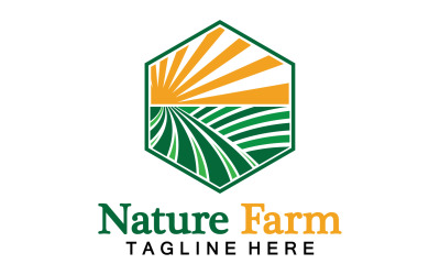 Naturaleza Granja y agricultura Vector Logo Ilustración Diseño V4