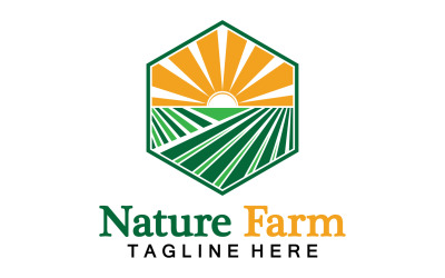 Naturaleza Granja y agricultura Vector Logo Ilustración Diseño V7