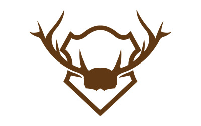 Creative Deer Shield Logo Design Simbolo Illustrazione Vettoriale 16
