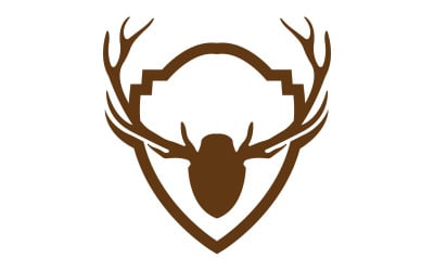Creative Deer Shield Logo Design Simbolo Illustrazione Vettoriale 22