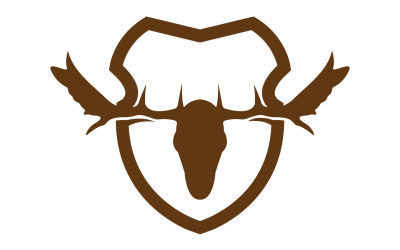 Creative Deer Shield Logo Design Simbolo Illustrazione Vettoriale 25