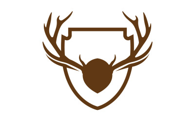 Creative Deer Shield Logo Design Simbolo Illustrazione Vettoriale 26