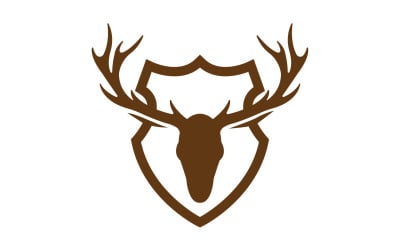 Creative Deer Shield Logo Design Simbolo Illustrazione Vettoriale 27