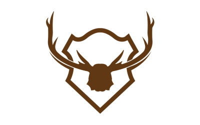 Creative Deer Shield Logo Design Simbolo Illustrazione Vettoriale 31